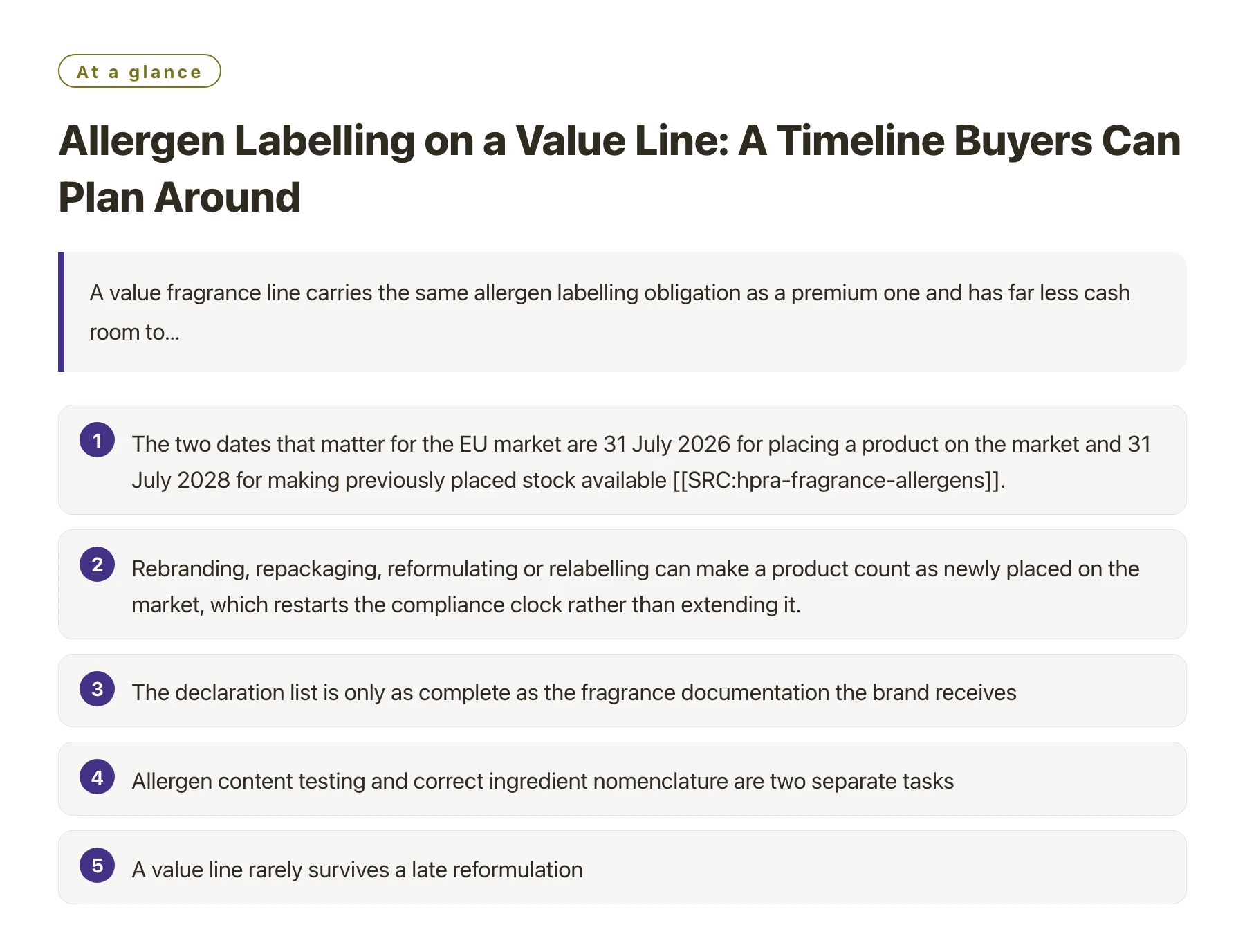 Allergen Labelling on a Value Line: A Timeline Buyers Can Plan Around——全文要点速览